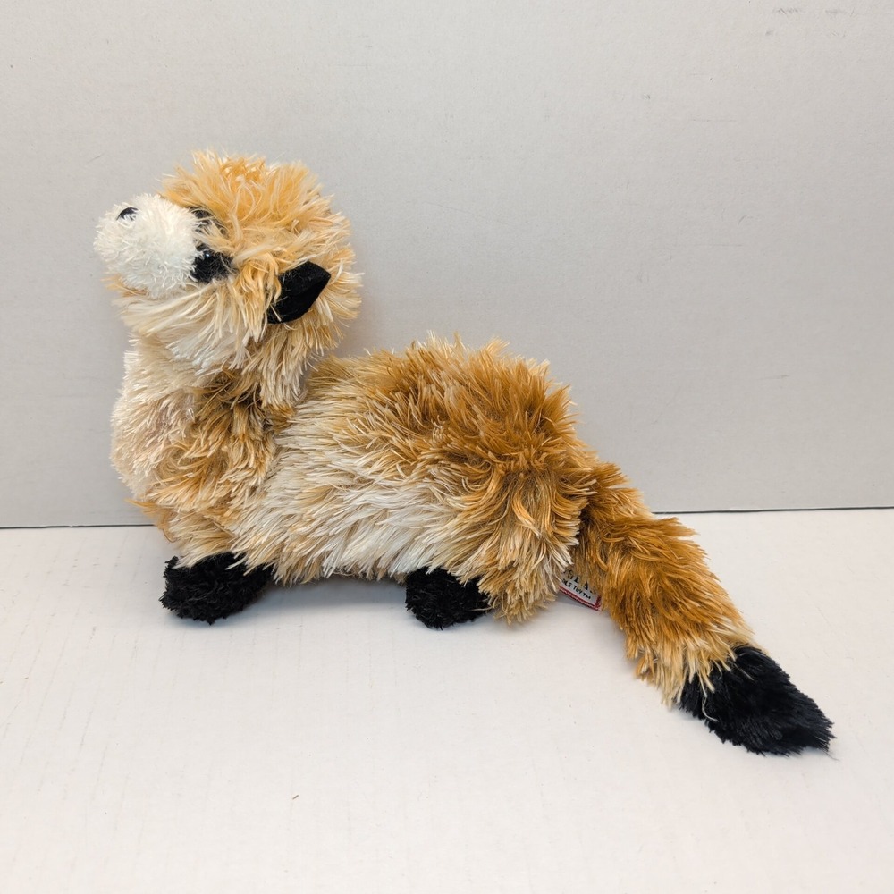 Douglas Cuddle Toys Black Footed Ferret Plush Tan Cream Shaggy Stuffed Animal